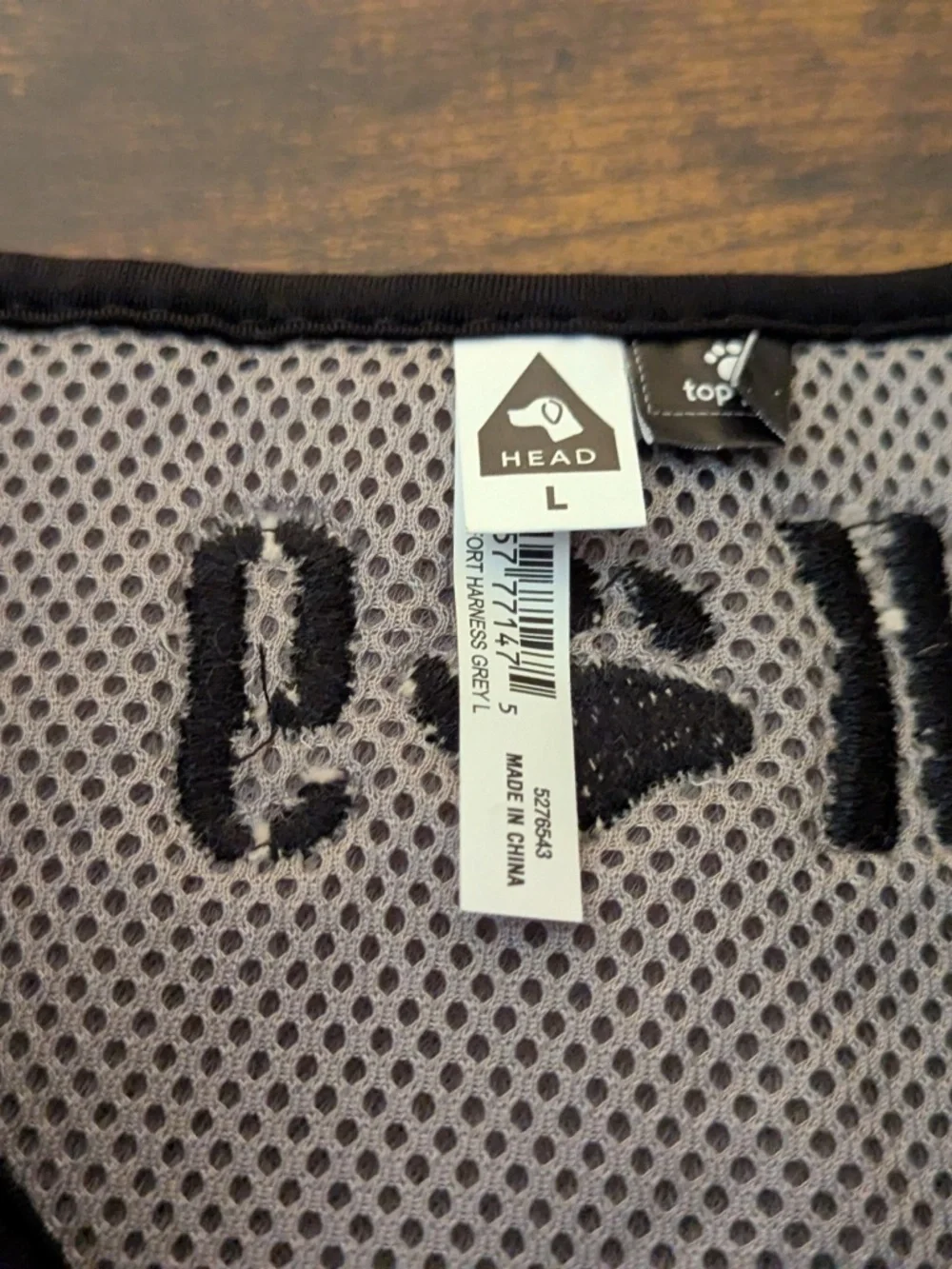 Top Paw K9 Gray & Black Mesh Comfort Harness sz L (28-34 inches girth) NWOT